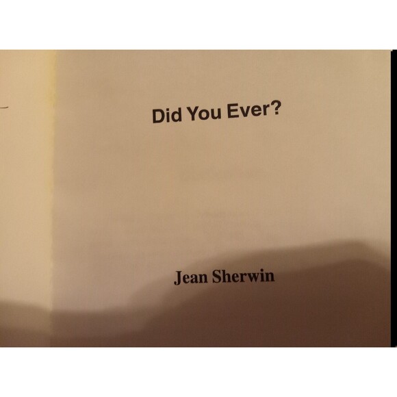 5/$25 Did You Ever? by Jean Sherwin FIRST EDITION 1997 Trade Paperback 1st Ed - Picture 5 of 9